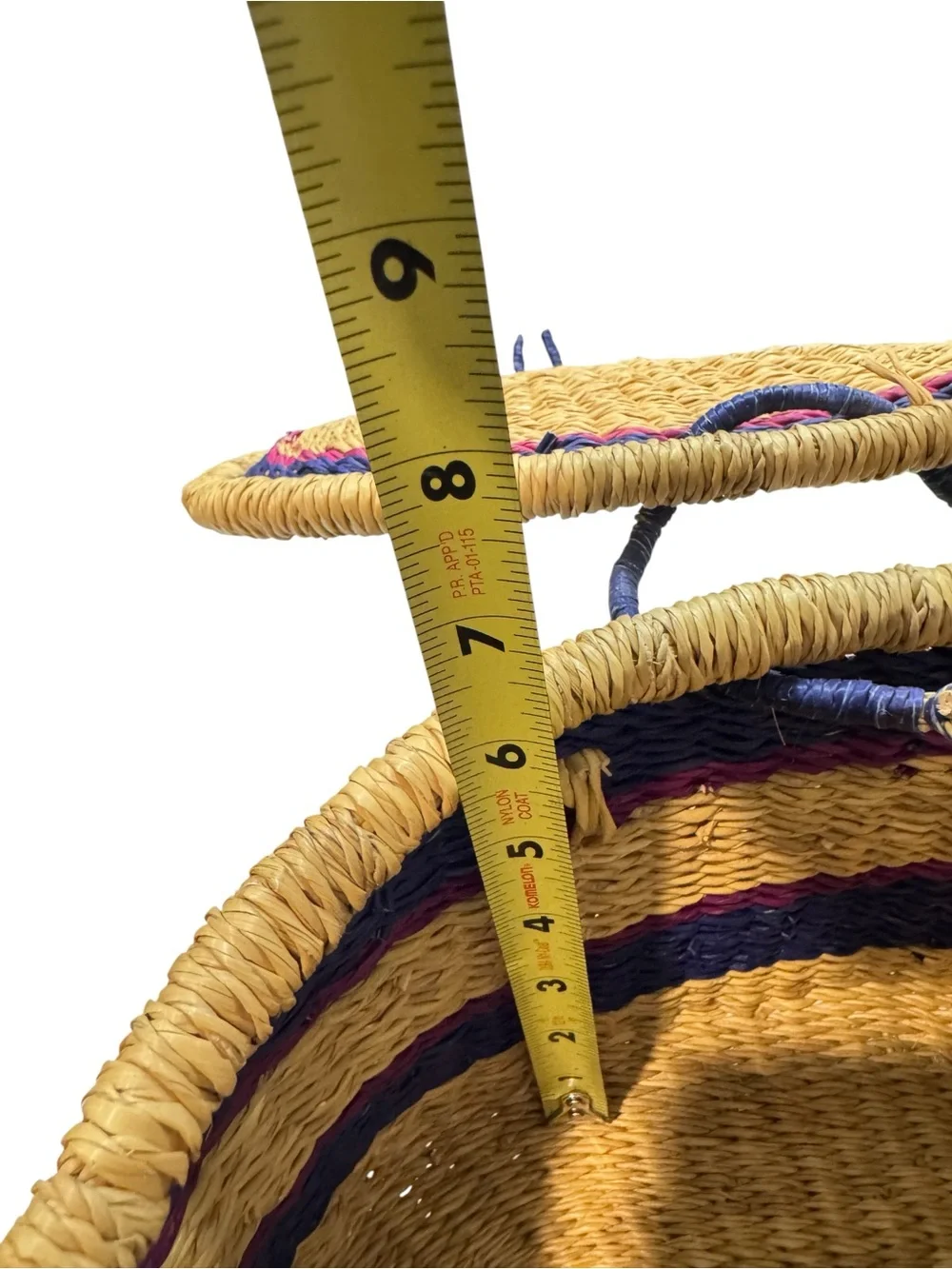 VTG Globebin Hand Woven Artisan Picnic Basket Bolga Del Ray Style